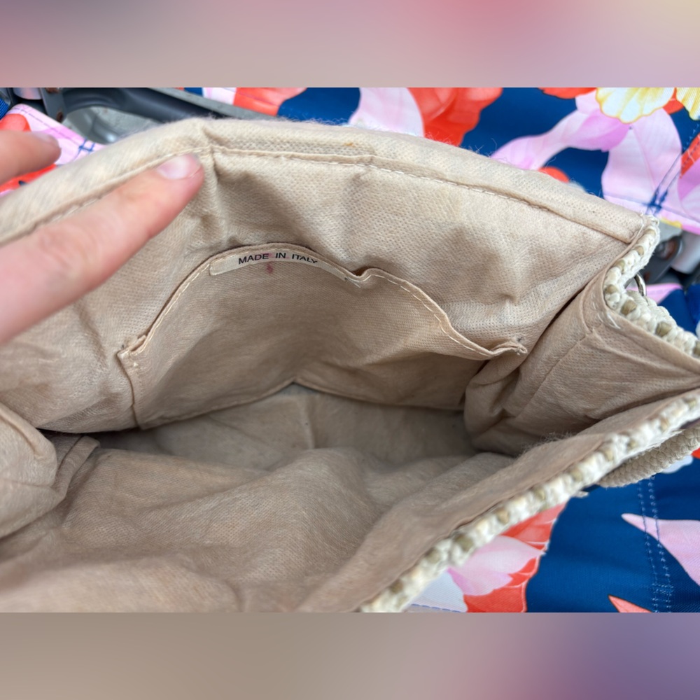 Vintage Woven Beige and Cream Shoulder Bag Bertini Italy - Picture 9 of 10